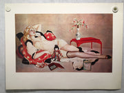 Alberto Vargas "Reclining Woman In Lingerie" Pinup Poster Vintage Print 21 x 29   - TvMovieCards.com