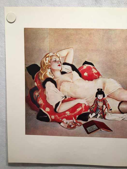 Alberto Vargas "Reclining Woman In Lingerie" Pinup Poster Vintage Print 21 x 29   - TvMovieCards.com