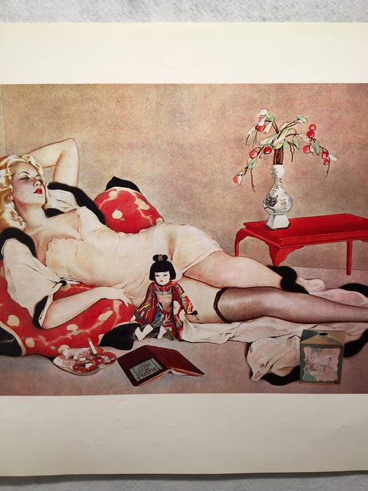 Alberto Vargas "Reclining Woman In Lingerie" Pinup Poster Vintage Print 21 x 29   - TvMovieCards.com