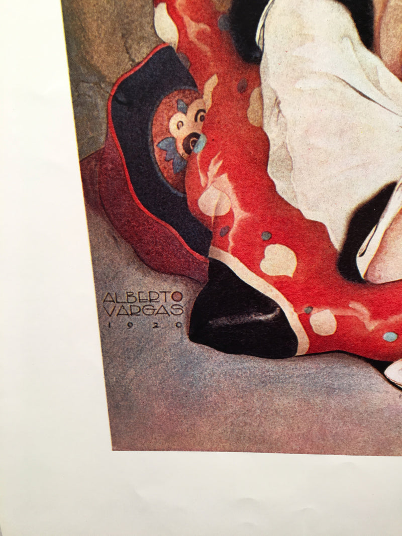 Alberto Vargas "Reclining Woman In Lingerie" Pinup Poster Vintage Print 21 x 29   - TvMovieCards.com