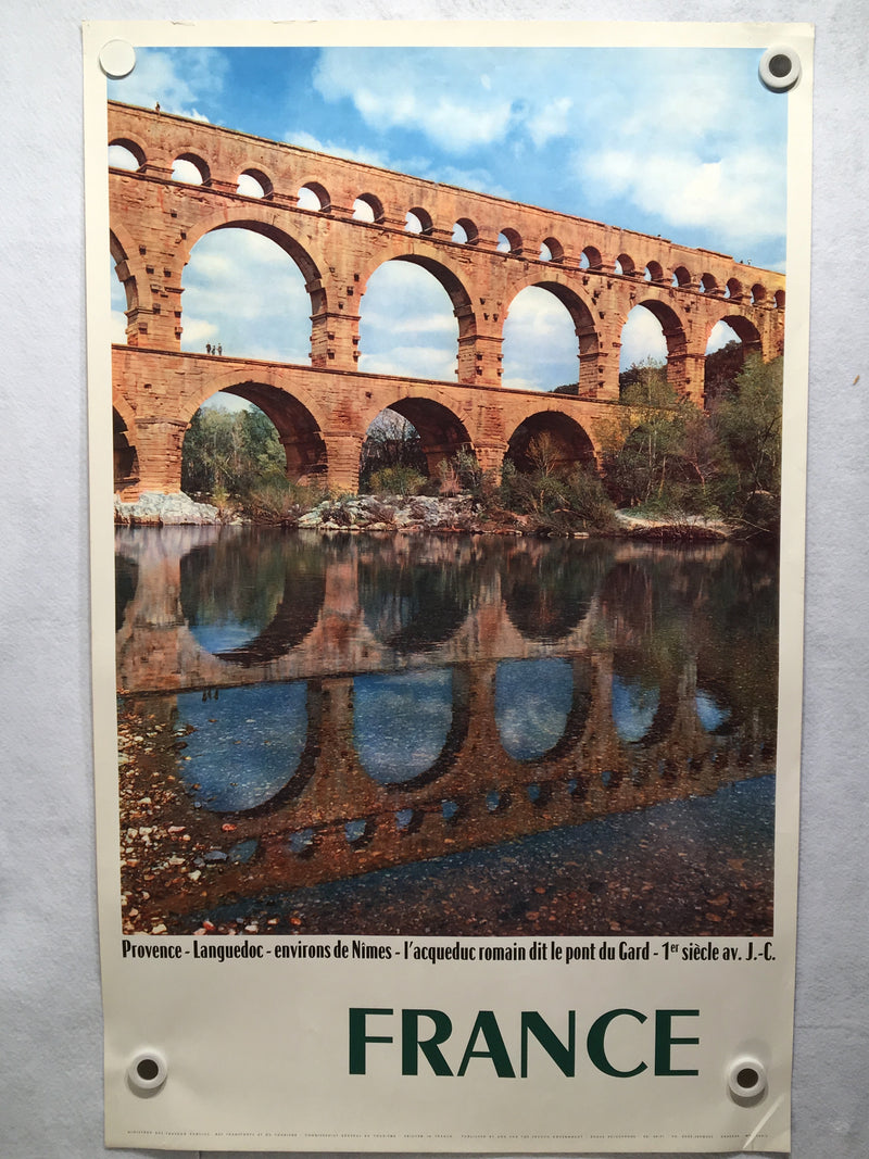 Original 1960 PONT DU GARD Nimes Provence - French Travel Poster - Rene Jacques   - TvMovieCards.com