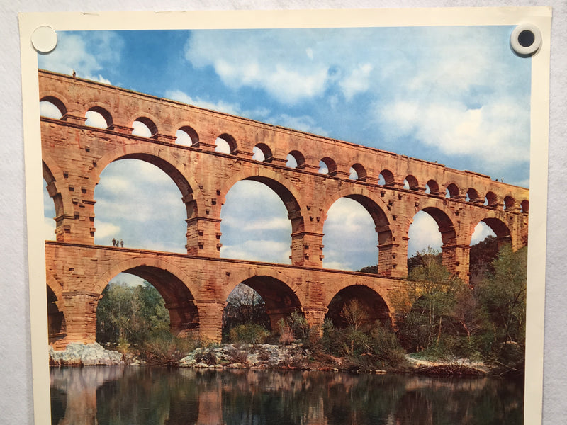 Original 1960 PONT DU GARD Nimes Provence - French Travel Poster - Rene Jacques   - TvMovieCards.com
