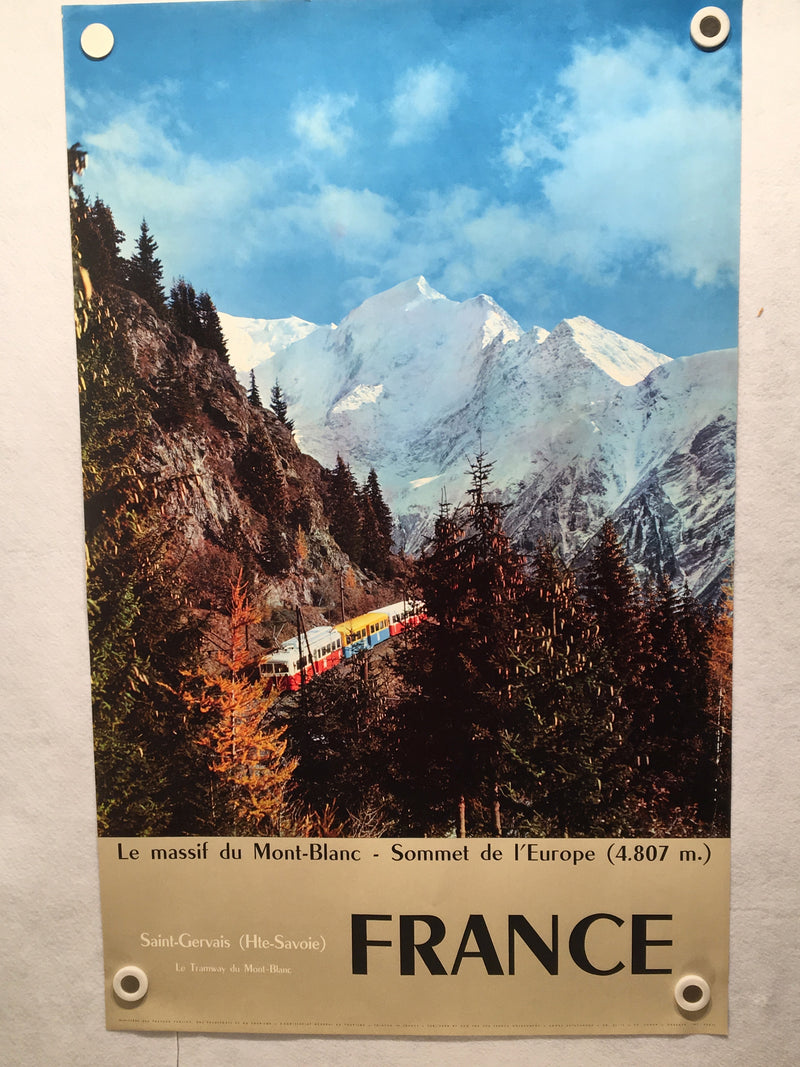 Original 1960 Le massif du Mont-Blanc - Sommet de l'Europe French Travel Poster   - TvMovieCards.com