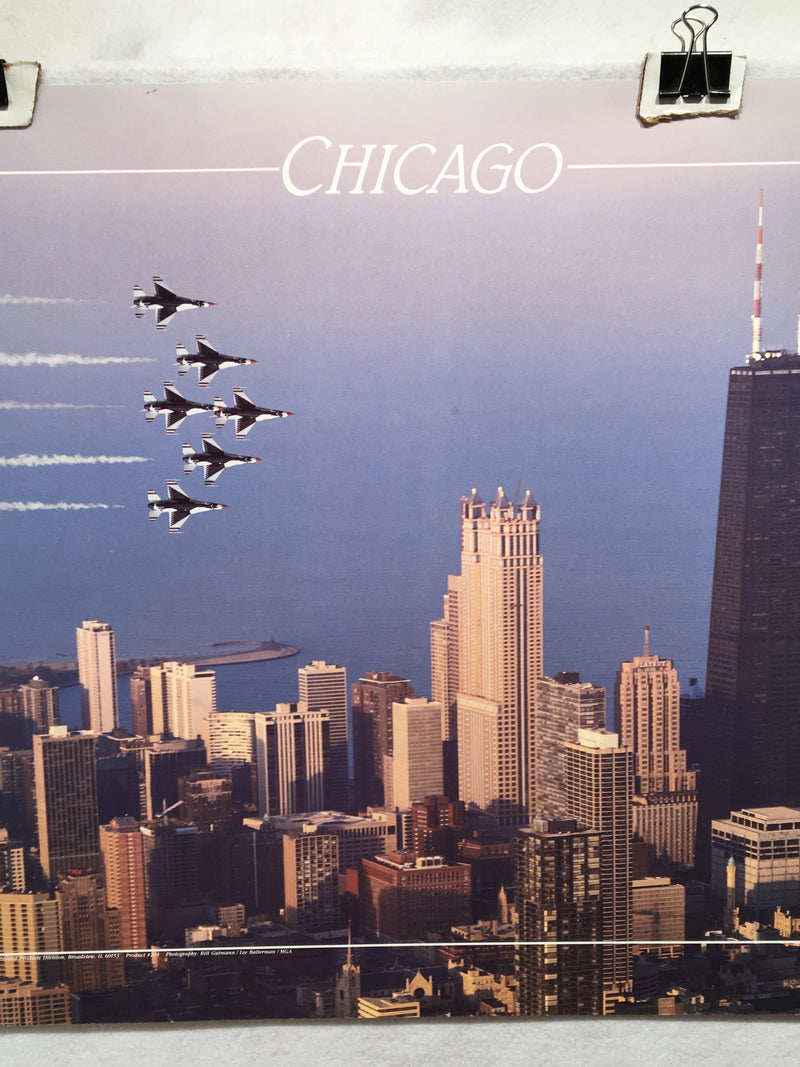 1991 Chicago Thunderbirds F-16 Poster - 24" x 18" Bill Gutmann   - TvMovieCards.com