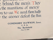 August 14 1918 YMCA United War Work Campaign Coningsby Dawson WWI Poster 13 X 22   - TvMovieCards.com