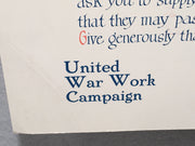 August 14 1918 YMCA United War Work Campaign Coningsby Dawson WWI Poster 13 X 22   - TvMovieCards.com