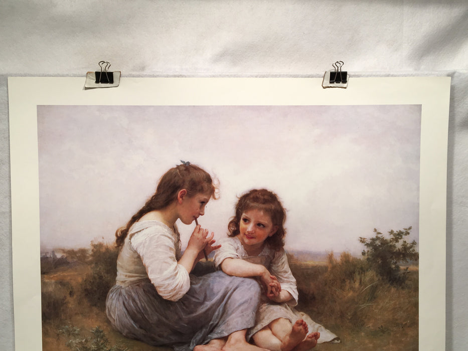 Adolphe William Bouguereau "Two Girls" Lithograph Art Print 27" x 32"   - TvMovieCards.com