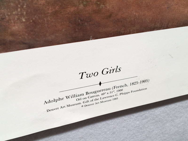 Adolphe William Bouguereau "Two Girls" Lithograph Art Print 27" x 32"   - TvMovieCards.com