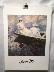 Claude Monet "Ragazze in Barca" Lithograph Art Print 19.5" x 27.5"   - TvMovieCards.com