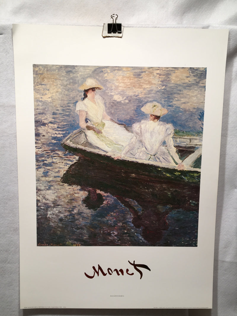 Claude Monet "Ragazze in Barca" Lithograph Art Print 19.5" x 27.5"   - TvMovieCards.com