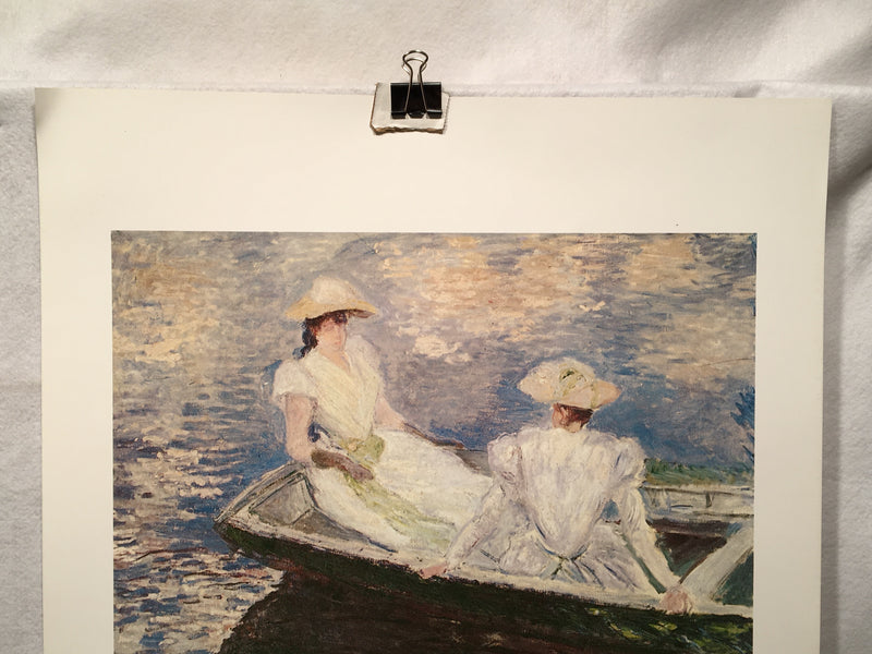 Claude Monet "Ragazze in Barca" Lithograph Art Print 19.5" x 27.5"   - TvMovieCards.com