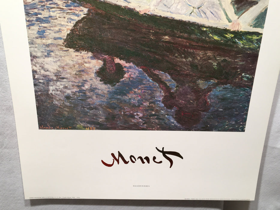 Claude Monet "Ragazze in Barca" Lithograph Art Print 19.5" x 27.5"   - TvMovieCards.com