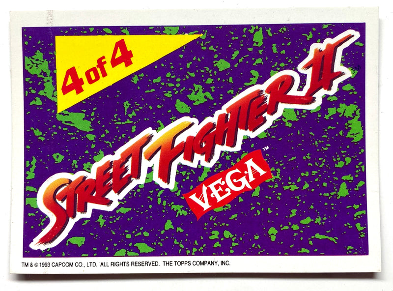1993 Street Fighter II Foil Vega 4 of 4 Chase Card Capcom / Topps   - TvMovieCards.com