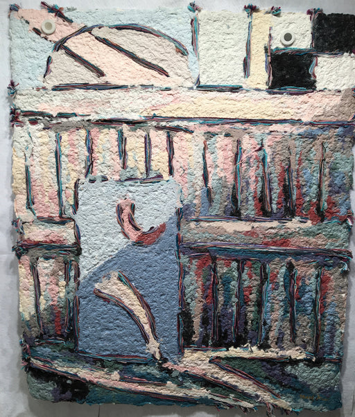 Mary Ethel Marks (1890-1955) Abstract Art Paper Pulp and Fiber Basket Painting   - TvMovieCards.com