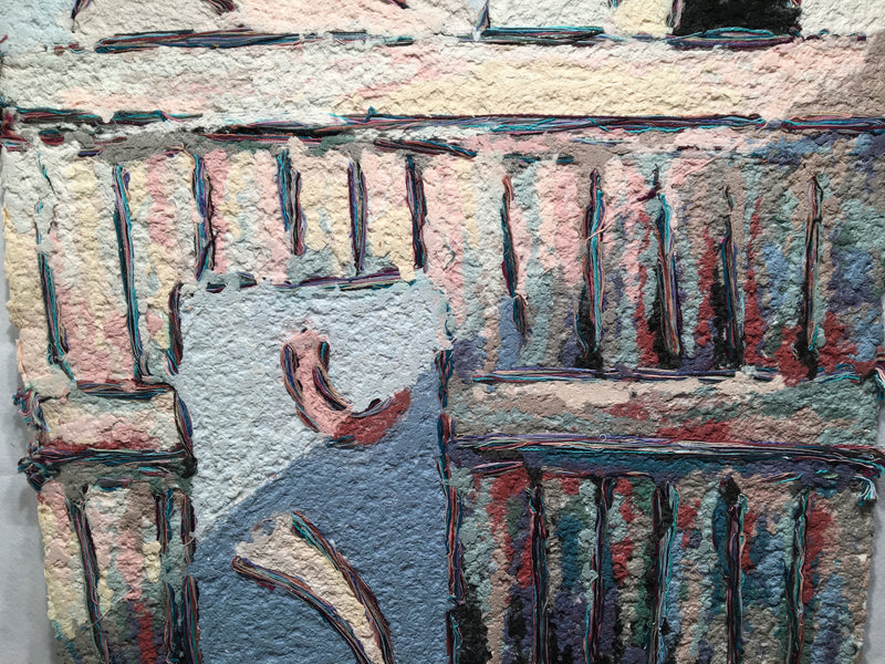 Mary Ethel Marks (1890-1955) Abstract Art Paper Pulp and Fiber Basket Painting   - TvMovieCards.com