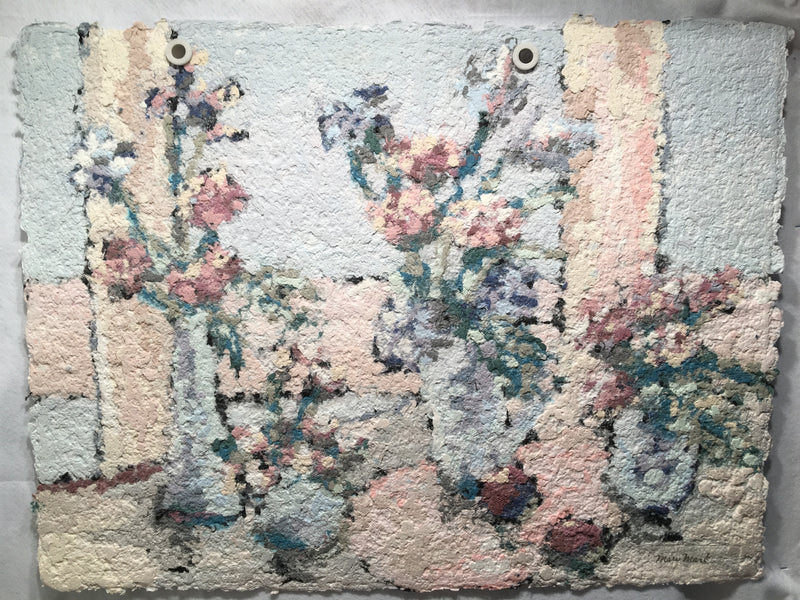 Mary Ethel Marks (1890-1955) Abstract Art Paper Pulp and Fiber Flower Painting   - TvMovieCards.com
