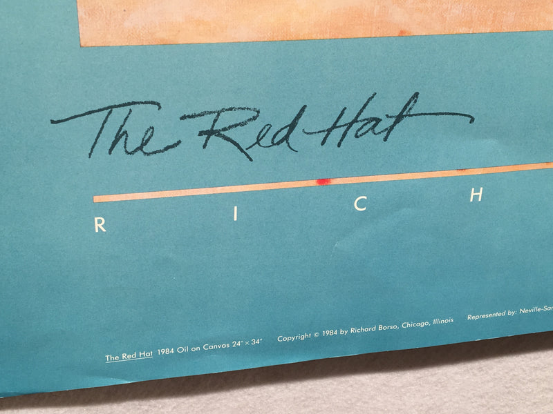 Richard Borso "The Red Hat" Lithograph Art Print 26" x 32"   - TvMovieCards.com