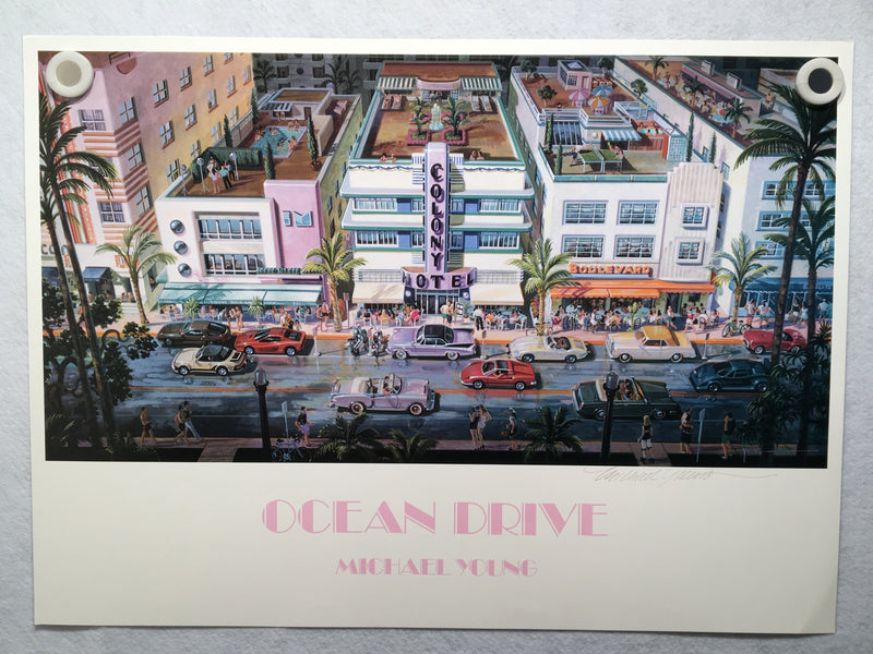 Michael Young - Ocean Drive - Colony Park Hotel Miami Signed Poster Print 18x25   - TvMovieCards.com