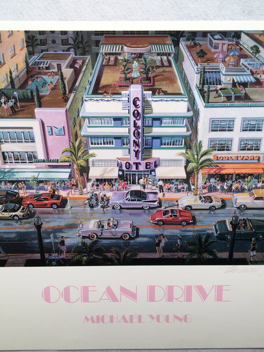 Michael Young - Ocean Drive - Colony Park Hotel Miami Signed Poster Print 18x25   - TvMovieCards.com