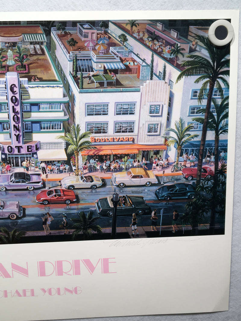 Michael Young - Ocean Drive - Colony Park Hotel Miami Signed Poster Print 18x25   - TvMovieCards.com
