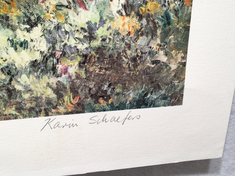 Karin Schaefers "Mother and Child in Flower Garden" Signed Lithograph Art Print   - TvMovieCards.com