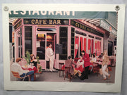 Keith Mallett "Sidewalk Cafe"  Signed Lithograph Art Print 26 x 35   - TvMovieCards.com