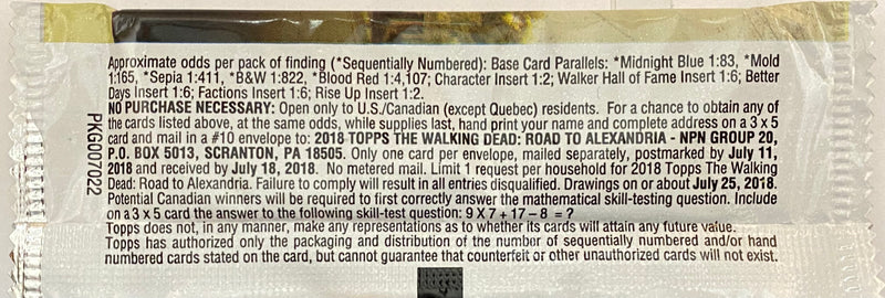 2018 The Walking Dead Road to Alexandria Retail Trading Card 10 Sealed Packs Lot   - TvMovieCards.com