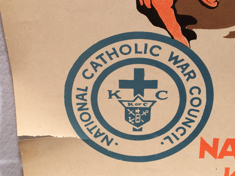 WW1 "See Him Through" National Catholic War Council Poster (20" X 30") 1918   - TvMovieCards.com