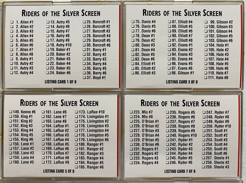 1993 Riders of the Silver Screen Poster Art & Bios Trading Card Set of 300 Cards Cowboys - TvMovieCards.com