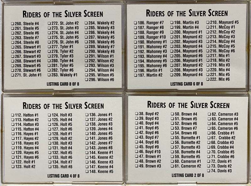 1993 Riders of the Silver Screen Poster Art & Bios Trading Card Set of 300 Cards Cowboys - TvMovieCards.com