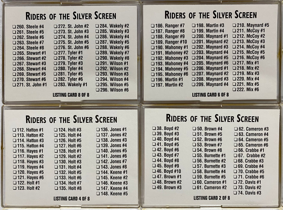 1993 Riders of the Silver Screen Poster Art & Bios Trading Card Set of 300 Cards   - TvMovieCards.com