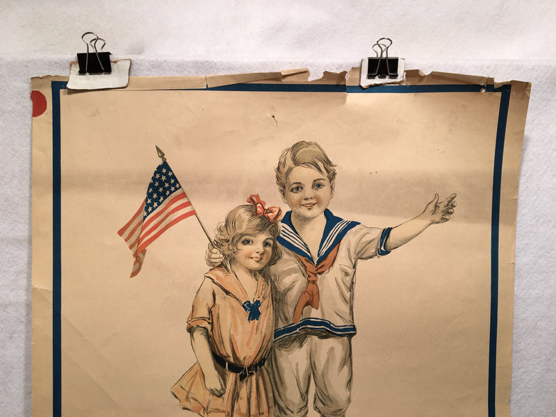 WW1 "Our Daddy is Fighting at the Front" 2nd Liberty Loan Poster (20" X 30")   - TvMovieCards.com
