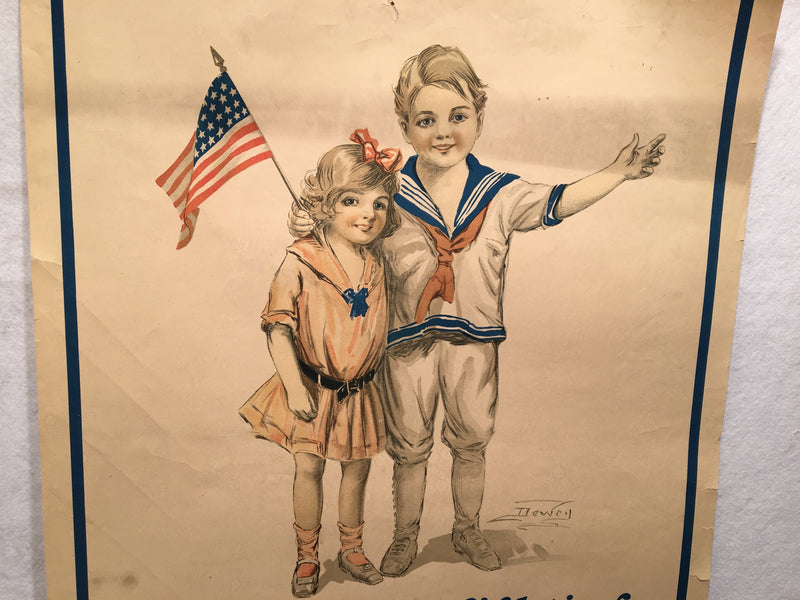 WW1 "Our Daddy is Fighting at the Front" 2nd Liberty Loan Poster (20" X 30")   - TvMovieCards.com