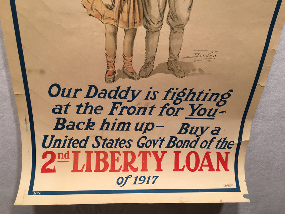 WW1 "Our Daddy is Fighting at the Front" 2nd Liberty Loan Poster (20" X 30")   - TvMovieCards.com