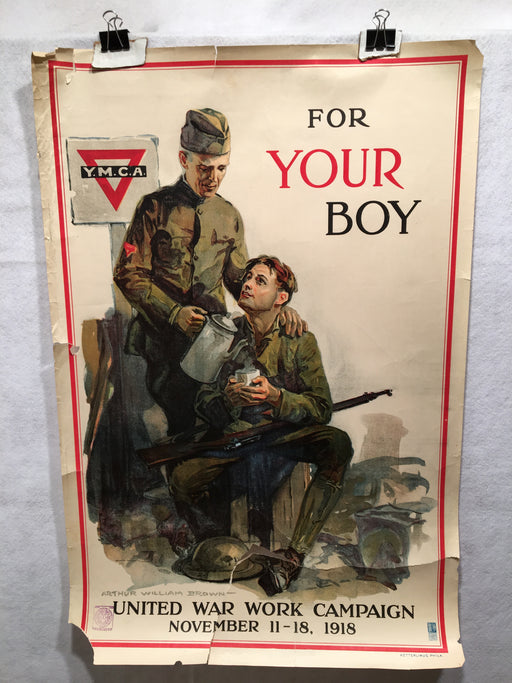 WW1 "For Your Boy" YMCA World War I Propaganda Poster (20" X 30")   - TvMovieCards.com