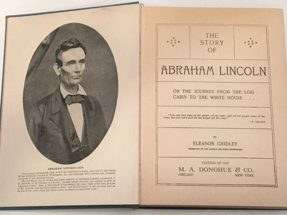 Story Of Abraham Lincoln Eleanor Gridley From Log Cabin To White House 1927   - TvMovieCards.com