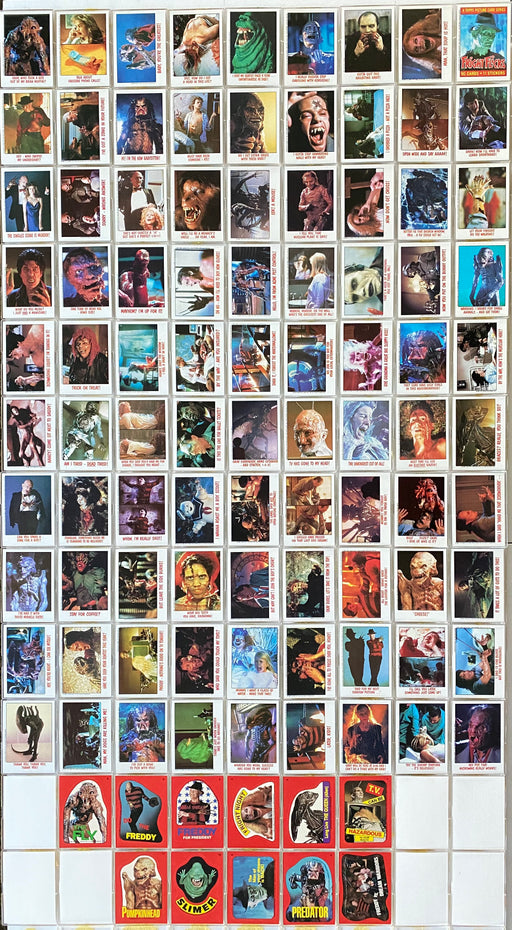 Fright Flicks Movies Vintage Card Set 90 Cards and 11 Sticker Cards 1988 Topps   - TvMovieCards.com