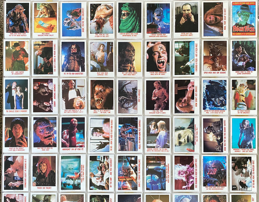 Fright Flicks Movies Vintage Card Set 90 Cards and 11 Sticker Cards 1988 Topps   - TvMovieCards.com