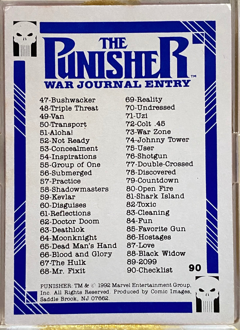Punisher War Journal Entry Vintage Trading Card Set 90 Cards Comic Images 1992   - TvMovieCards.com