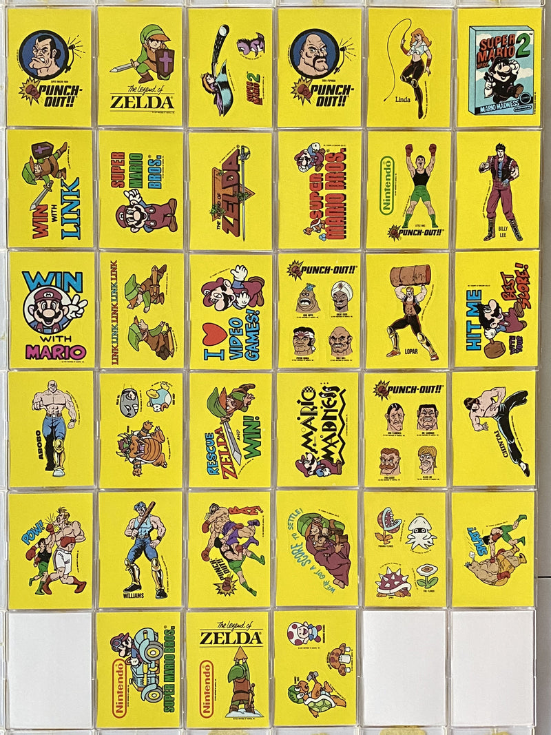 Nintendo Game Pack Complete 33 Sticker Card Set Topps 1989 Mario Zelda Link   - TvMovieCards.com