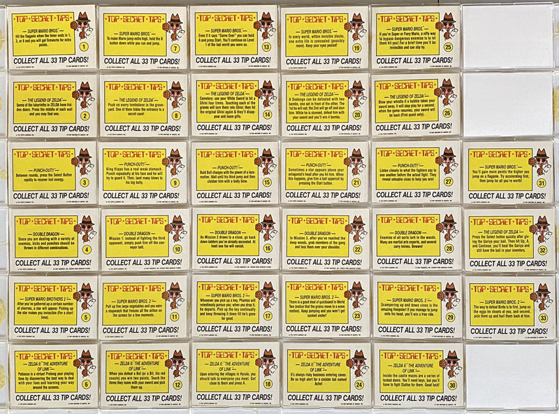 Nintendo Game Pack Complete 33 Sticker Card Set Topps 1989 Mario Zelda Link   - TvMovieCards.com