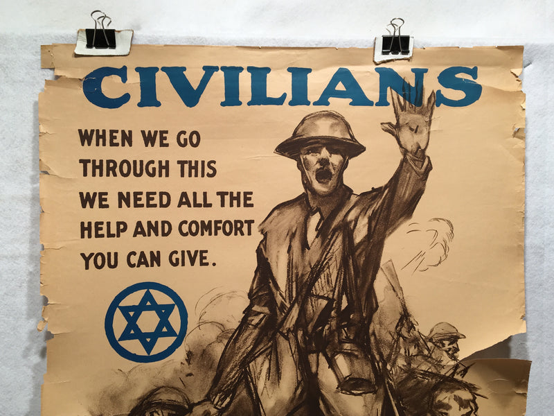 "Civilians When We Go Through This" Jewish Welfare Propaganda Poster (22" X 32")   - TvMovieCards.com