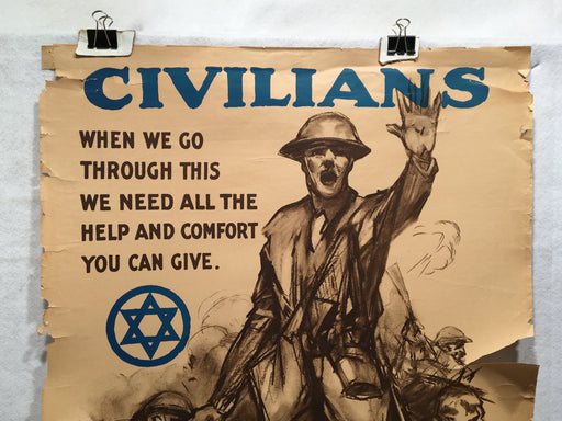 "Civilians When We Go Through This" Jewish Welfare Propaganda Poster (22" X 32")   - TvMovieCards.com