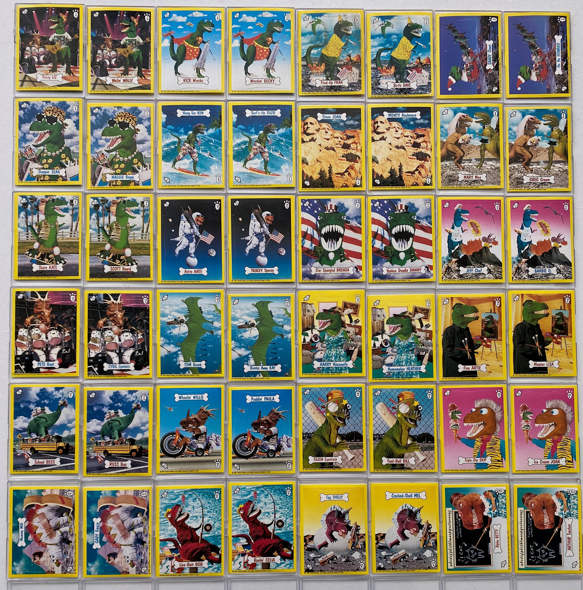 Wacko-Saurs Series 1 Vintage Sticker Card Set 48 Sticker Cards