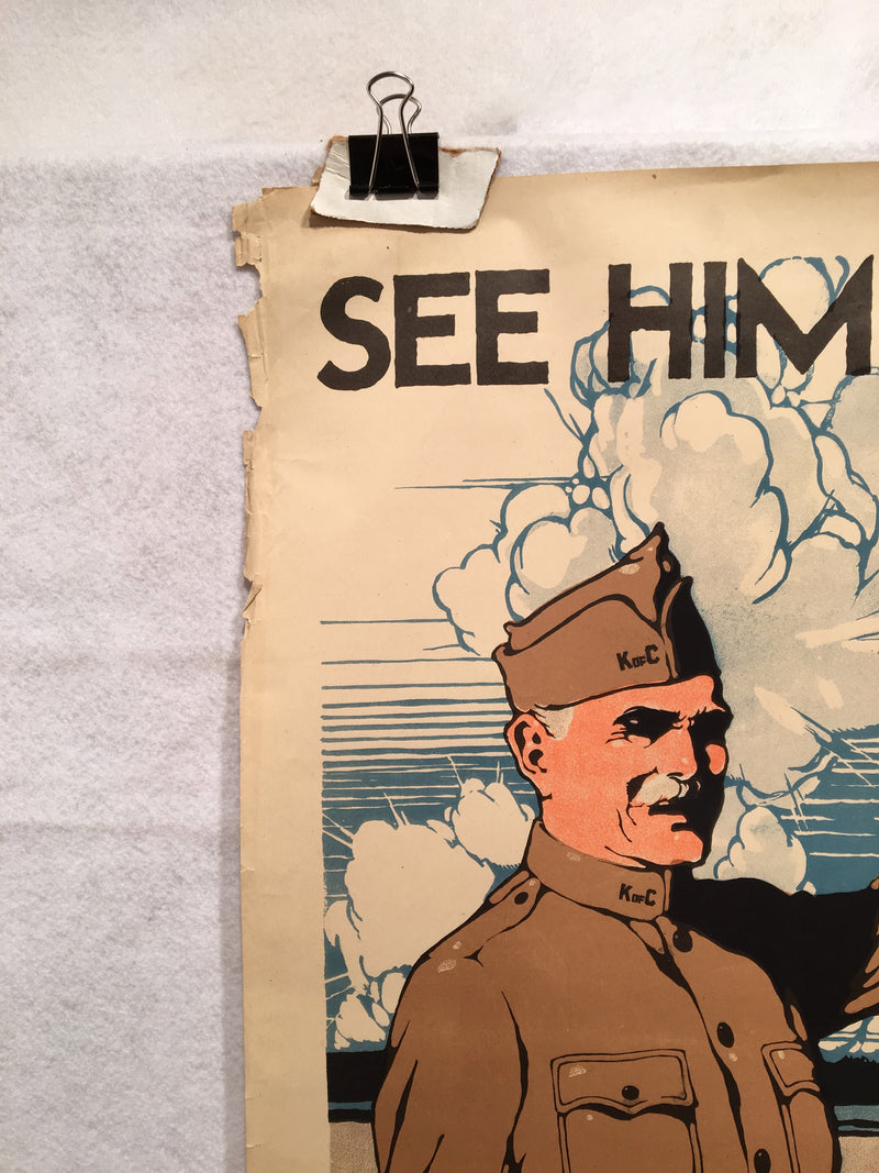 1918 WW1 "See Him Through" National Catholic War Council Poster (20" X 30")   - TvMovieCards.com