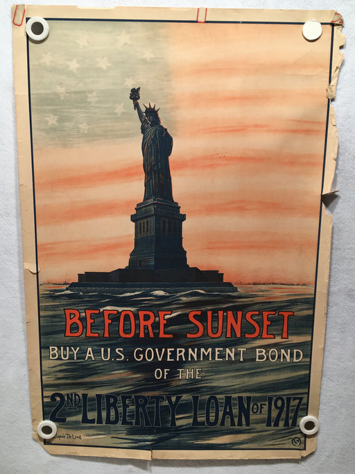 Original "Before Sunset" WWI - 2nd Liberty Loan 1917 Propaganda Poster 20 x 30   - TvMovieCards.com