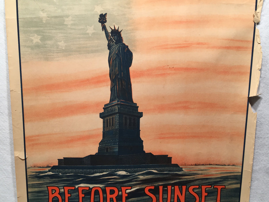 Original "Before Sunset" WWI - 2nd Liberty Loan 1917 Propaganda Poster 20 x 30   - TvMovieCards.com