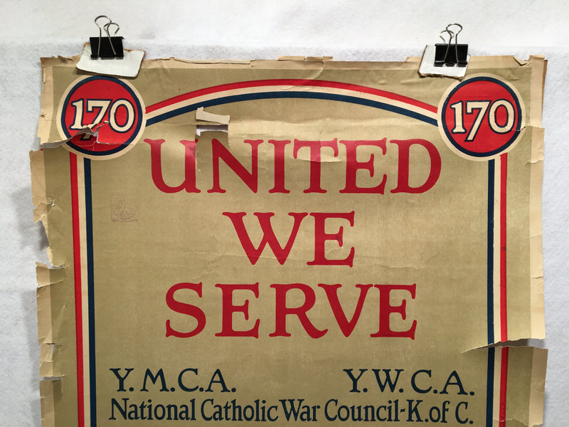 WW1 "United We Serve" United War Work Campaign Propaganda Poster (20" X 28")   - TvMovieCards.com