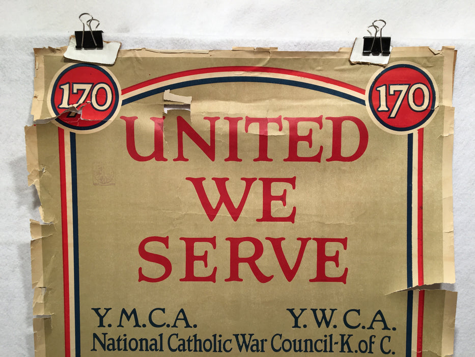 WW1 "United We Serve" United War Work Campaign Propaganda Poster (20" X 28")   - TvMovieCards.com
