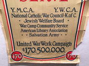 WW1 "United We Serve" United War Work Campaign Propaganda Poster (20" X 28")   - TvMovieCards.com